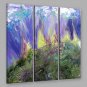 IARTS Abstract Oil Painting The Blue & Violet Color Patch Set of 3 with Stretched Frame Painting F