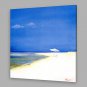 IARTS Hand Painted Modern Abstract Summer Beach Day Oil Painting On Canvas with Stretched Frame Wa