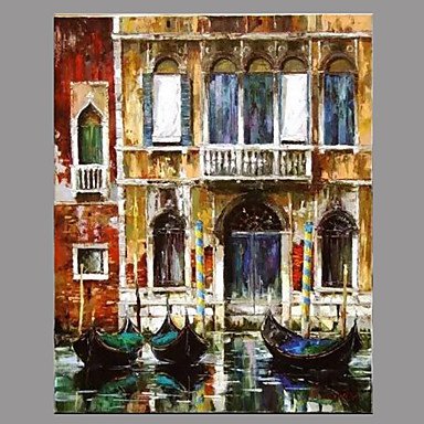 Hand-Painted Landscape Horizontal Panoramic,Retro One Panel Canvas Oil Painting For Home Decoratio