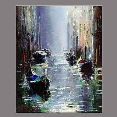 Hand-Painted Landscape Horizontal Panoramic,Retro One Panel Canvas Oil Painting For Home Decoratio