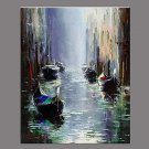 Hand-Painted Landscape Horizontal Panoramic,Retro One Panel Canvas Oil Painting For Home Decoratio