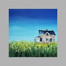 IARTS Hand Painted Abstract Oil Painting Vintage Style Countryside Wooden House with Stretched Fra