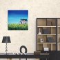 IARTS Hand Painted Abstract Oil Painting Vintage Style Countryside Wooden House with Stretched Fra