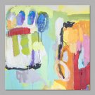 Abstract Oil Painting The Modern Soft Colorful Patch Picture with Stretched Frame Painting For Hom