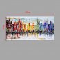 New York City Night Scenery Picture Canvas Handpainted Oil Painting American Wall Art With Stretch