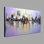 Modern Night Scenery Picture Canvas Handpainted Oil Painting Thick Knife Wall Art With Stretched F
