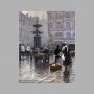 IARTS Hand Painted Modern Abstract European Style Downtown Market Oil Painting On Canvas with Stre