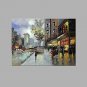 IARTS Hand Painted Modern Abstract Little Town Street View Oil Painting On Canvas with Stretched F