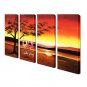 Hand-Painted Abstract Landscape Vertical Panoramic Modern Four Panels Canvas Oil Painting For Home