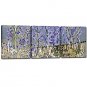 Hand Painted Oil Painting Landscape Blue Tree with Stretched Frame Set of 3