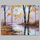 Hand-Painted Landscape Horizontal Panoramic,Artistic Nature Inspired Outdoor One Panel Canvas Oil