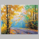 Hand-Painted Landscape Horizontal Panoramic,Artistic Nature Inspired Outdoor One Panel Canvas Oil