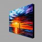 With Stretcher Frame Ready To Hang Hand-Painted Seascape Sunrise Oil Painting For Home Decoration