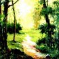Landscape Woods Framed Oil Painting