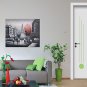 IARTS Hand Painted Modern Abstract Stroll in Paris Eiffel Tower Grey & Red Oil Painting On Canvas