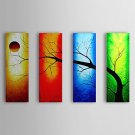 Hand-Painted Landscape Four Panels Canvas Oil Painting For Home Decoration