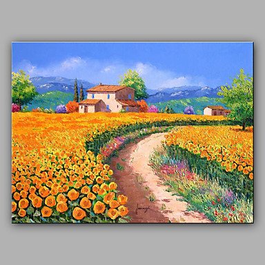 Large Size Hand-Painted Landscape Mediterranean One Panel Canvas Oil Painting For Home Decoration