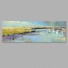 IARTS Hand Painted Modern Abstract Pier Harbour Oil Painting On Canvas with Stretched Frame Wall A