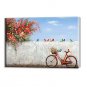 Hand Painted Oil Painting Landscape The Corner of The Bike with the birds with Stretched Frame 7 W