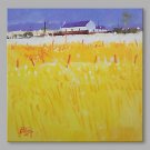 IARTS Hand Painted Modern Abstract Landscape View with Red Feild Oil Painting On Canvas Stretched