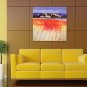 IARTS Hand Painted Modern Abstract Landscape View with Red Feild Oil Painting On Canvas Stretched