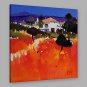 IARTS Hand Painted Modern Abstract Landscape View with Red Feild Oil Painting On Canvas Stretched