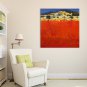IARTS Hand Painted Modern Abstract Landscape View with Red Feild Oil Painting On Canvas Stretched