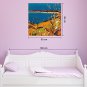 IARTS Hand Painted Modern Abstract Hill View With Blue Lake Oil Painting On Canvas with Stretched