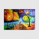 Hand-Painted Modern Street Scape Paintings One Panel Canvas Oil Painting