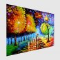 Hand-Painted Modern Street Scape Paintings One Panel Canvas Oil Painting