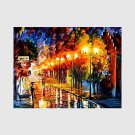 Hand-Painted Modern Street Scape Paintings One Panel Canvas Oil Painting