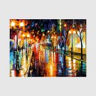 Hand-Painted Modern Street Scape Paintings One Panel Canvas Oil Painting
