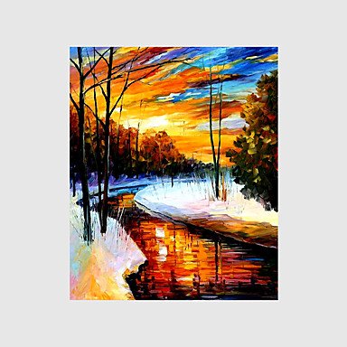 Hand-Painted Modern Street Scape PaintingsOne Panel Canvas Oil Painting