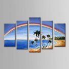 Hand-Painted  Sea Landscape Oil Painting Set of 5 With Stretcher For Home Decoration Ready to Hang