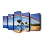 Hand-Painted Sea Landscape Oil Painting Set of 5 With Stretcher For Home Decoration Ready to Hang