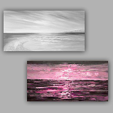 100% Hand-Painted  Landscape Two Panels Canvas Oil Painting For Home Decoration