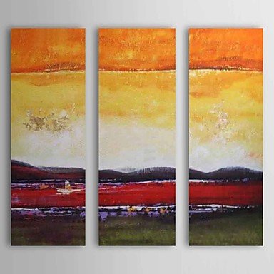 Hand-Painted Landscape Three Panels Canvas Home Decoration