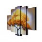 Oil Painting Landscape a Big Tree of Set 5 Hand Painted Canvas with Stretched Framed Ready to Han