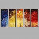 Hand-painted Abstract 5 Piece/set Thick Oil Painting Wall Art Home Decorwith Frame Ready To Hang