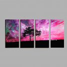Hand-Painted Modern Landscape Oil Painting Four Panel Canvas Oil Painting Multi Split Oil Painting
