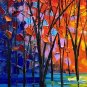 Stretched Landscape Painting A Couple Walking Along the Street Modern Wall Art 60x120cm Ready to