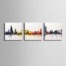 Mini Size E-HOME Oil painting Modern Abstract Color City Pure Hand Draw Frameless Decorative Paint
