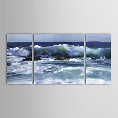 Hand-Painted Landscape Three Panels Canvas Oil Painting For Home Decoration