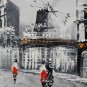 Mini Size Hand-Painted Paris City Landscape Modern Oil Painting On Canvas One Panel Ready To Hang