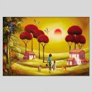 Oil Paintings Modern Landscape Style Canvas Material With Wooden Stretcher Ready To Hang Size60*90