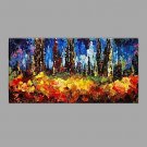 Hand-Painted Knife Scenery Oil Painting For Home Decoration With Stretched Frame Ready To Hang
