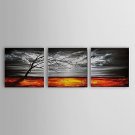 Ready To Hang Hand Painted Landscape Oil Painting Modern Abstract Canvas with Stretched Framed