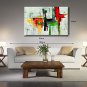 Stretched (Ready to hang) Hand-Painted Oil Painting 90cmx60cm Canvas Wall Art Modern Abstract Gree