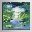 Mini Size E-HOME Oil painting Modern Abstract Pond Scenery Pure Hand Draw Frameless Decorative Pai