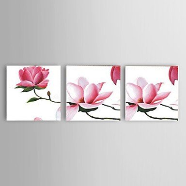 Ready to Hang Hand-Painted Pink Peach Flower Oil Painting Wall Art Modern Home Office Corridor Dec